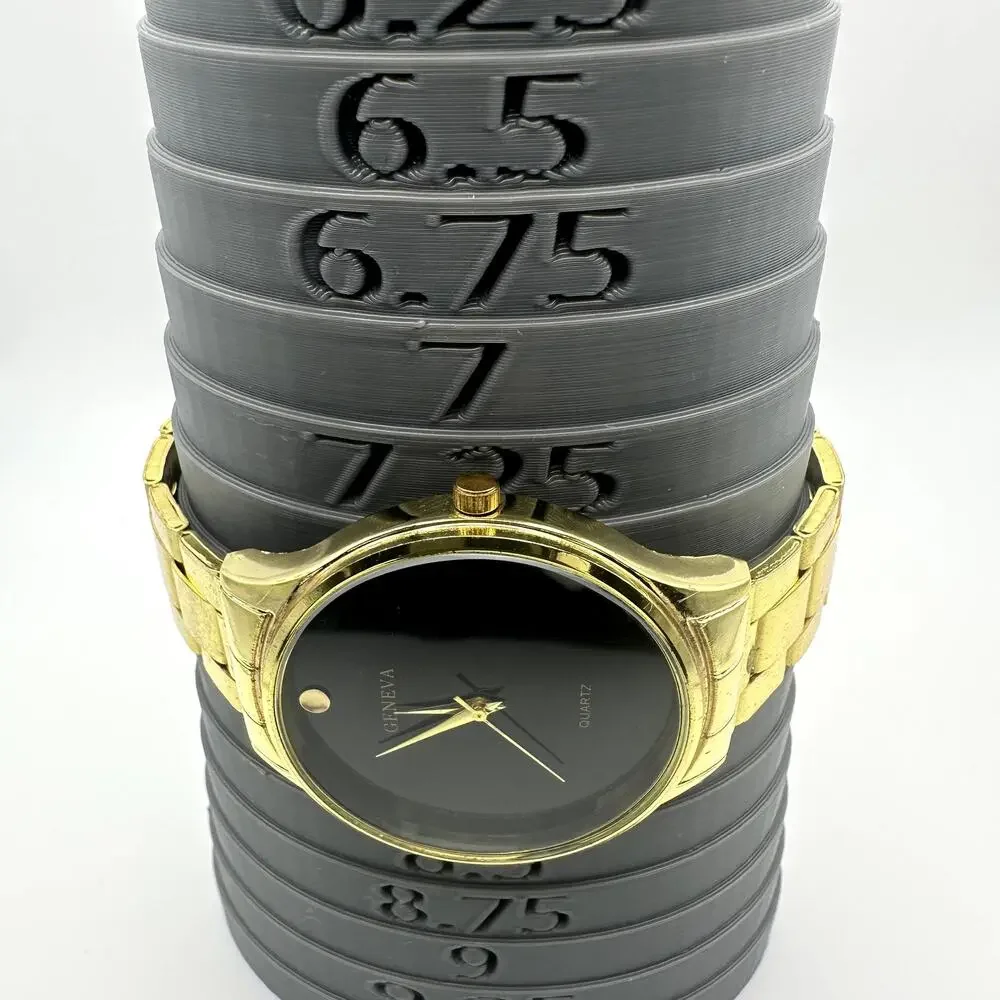 Geneva Gold Lightweight Tone Quartz Watch Black Minimalist Dial Metal Bracelet